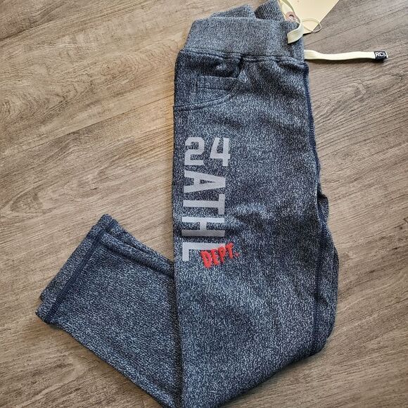 Rococo Mixed French Terry Joggers-NAVY-5 - Picture 1 of 5